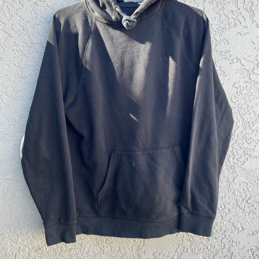 Vans Pullover Mens Medium ALL Black Hoodie Versa